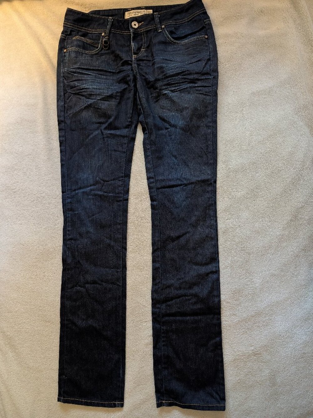 TRF DENIM RULES Women's Jeans 8 Dark Blue Straight Leg Skinny Long Denim Pants
